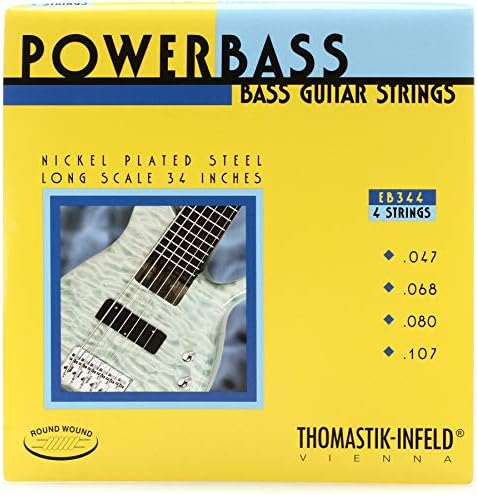 Струны для бас-гитары Thomastik-Infeld EB344, Power Bass со струн магнекор, набор 4 струн G, D, A, E, 0.047-0.107 Thomastik