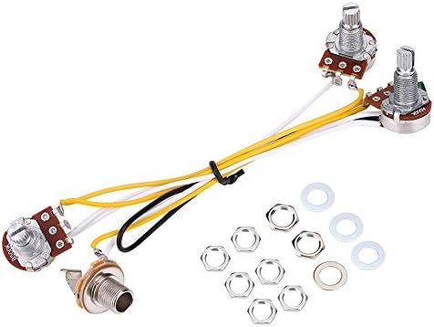 Guitar Wiring Harness Set Prewired 500K Pots Control Knobs Wiring Harness Kit for JB Electirc Guitar Bass Dilwe