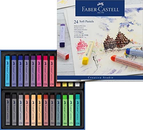 Faber-Castell Мягкие пастели, 24 штуки, с очень яркими и насыщенными цветами Faber-Castell