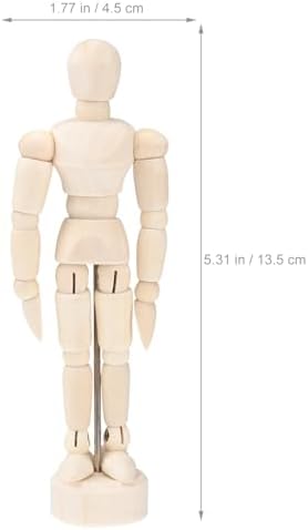 DOITOOL Mannequin Model 9PCS Artists Wooden Manikin Jointed Mannequin, Drawing Figure Model 4.5 Inches Wooden Mannequin Artist Manikin with Stand for Drawing or Desktop Decor Doitool