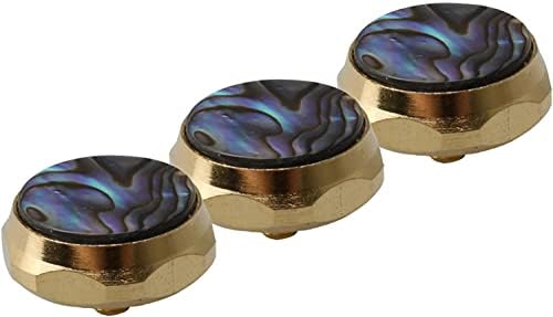 Jiayouy 3Pcs Trumpet Valve Finger Buttons Musical Instruments Accessories Gold with Abalone Shell Inlay Jiayouy