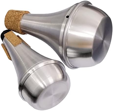 Practice Silencer Brass Trumpet Mute Aluminum Cork Musical Instrument Part (2Pcs (Mute+Silencer)) Auto-plaza