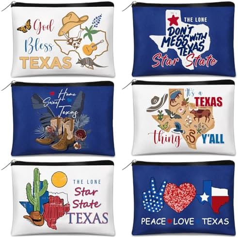 Reginary 6 Pcs City Cosmetic Bag Souvenir Gifts Texas California Florida Favors New York Chicago Seattle Boston Nashville London Paris Italy Gifts Memento for Women Traveler Reginary