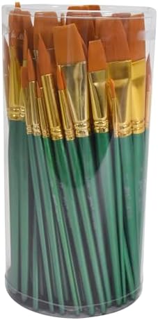 Sax Optimum Golden Synthetic Taklon Paint Brushes, Assorted Sizes, Set of 72 - 404637 Sax