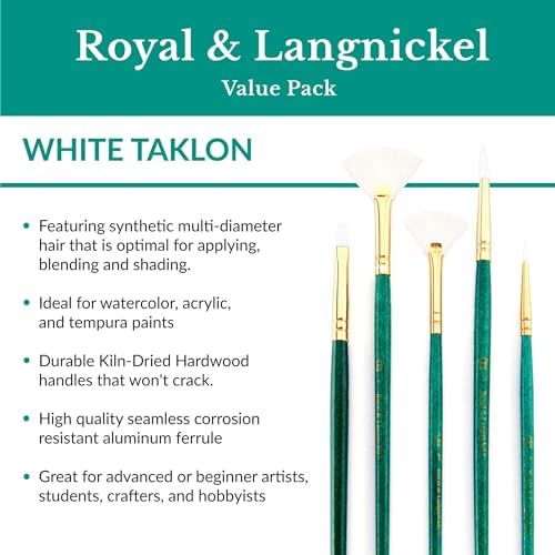 Royal Brush Manufacturing Royal and Langnickel Zip N' Close 12-Piece Brush Set, Taklon Royal & Langnickel