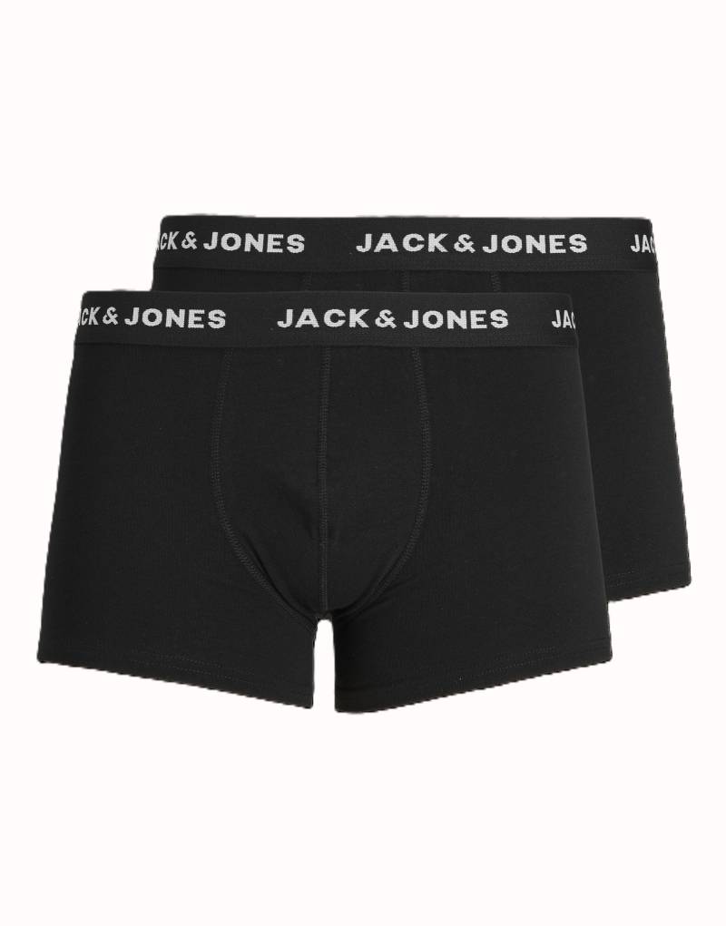 Мужские трусы Jack & Jones из мягкого и эластичного материала, упаковка из двух штук, черные Jack & Jones