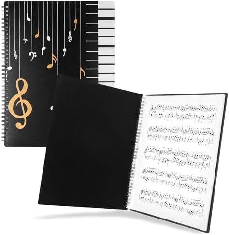 120Pages Sheet Music Folder A4, Spiral Binder Music File Folder, 8.5x11 inch Paper Documents Storage Holder Bag, Blank Plastic Concert Choral Folder JIANTA