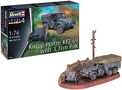 Revell 03344 Krupp Protze KFZ 69 with 3,7cm Pak 1:76 Scale Model Kit Revell