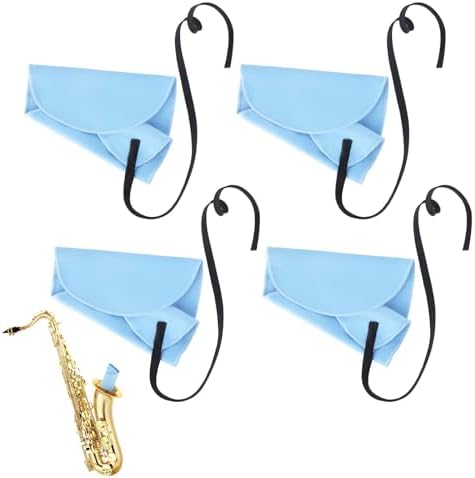 4 Pcs Clarinet Cleaner Clarinet Cleaning Cloth Flute Swab for Inside Tube Clarinet Cleaning Kit Cloth Clarinet Accessories Cleaning Cloth Swab for Flute Piccolo Saxophone (Blue) SynHHergyx