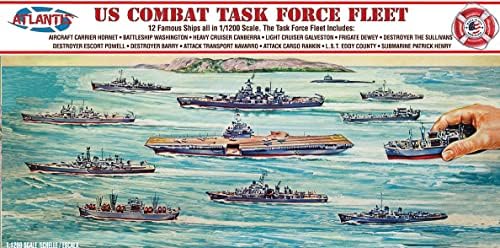 Atlantis US Combat Task Force Fleet 12 Ships Included 1/1200 Scale, Molded Color Atlantis