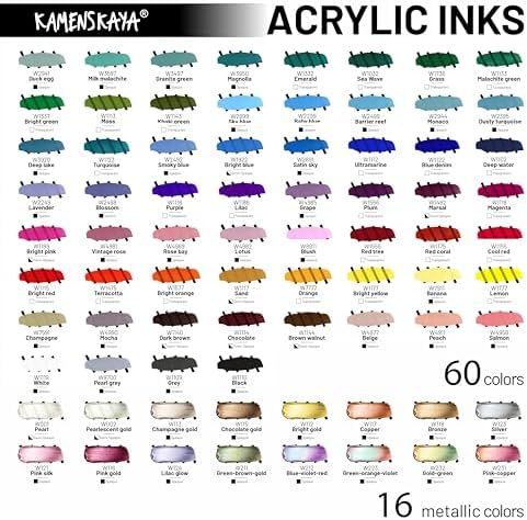 Acrylic Inks for Artists - Chameleon Metallic Acrylic Paint Set - 1-oz (30 ml), Set of 4 KAMENSKAYA