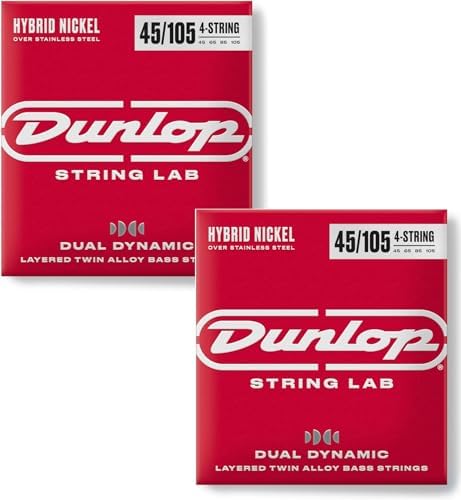 Briskdrop Dunlop DBHYN45105 Dual Dynamic Hybrid Nickel Bass Guitar Strings - .045-.105 (2 Pack) Briskdrop