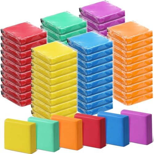 Chivertion 60 Pack Kneaded Rubber Erasers Bulk Drawing Art Eraser Moldable Eraser Kneaded Colorful, Sketching Erasers for Artists Blend, Shade, Smooth, Correct, and Brighten Your Sketches and Drawings Chivertion