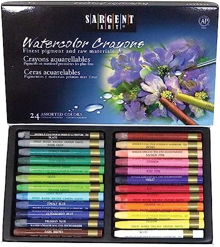 Sargent Art 22-1124 24 Premium Watercolor Crayons Sargent Art