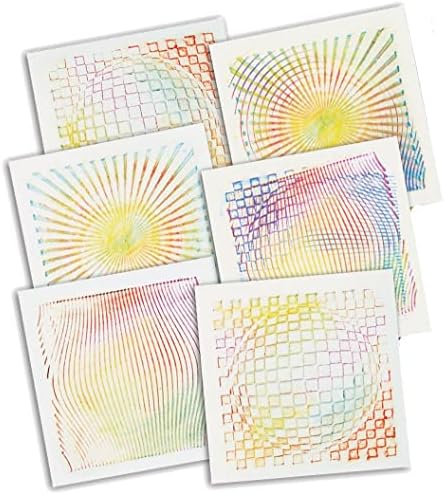 ROYLCO R5841 Optical Illusion 7 by 7-Inch Rubbing Plates, 6-Pack Roylco