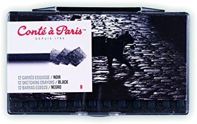 Conté à Paris 12 Count B Sketching Crayons Set, Black Conté à Paris