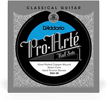 D'Addario BNH-3B Pro-Arte 80/20 Bronze on Nylon Core Classical Guitar Half Set, Hard Tension D'Addario