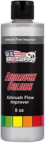 U.S. Art Supply Airbrush Flow Improver, 8-Ounce Bottle - Additive to Improve Acrylic Paint Flow, Reduce Clogs, Paint Wetting, Dry Needle Tips, Spraying Performance, Thinner - Artist, Hobbyist Tool U.S. Art Supply