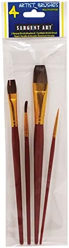 Sargent Art 56-6014 4 Count Multipurpose Artist Brushes Sargent Art