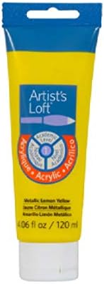 Metallic Acrylic Paint by Artist's Loft 4oz. (Metallic Lemon Yellow) Paints