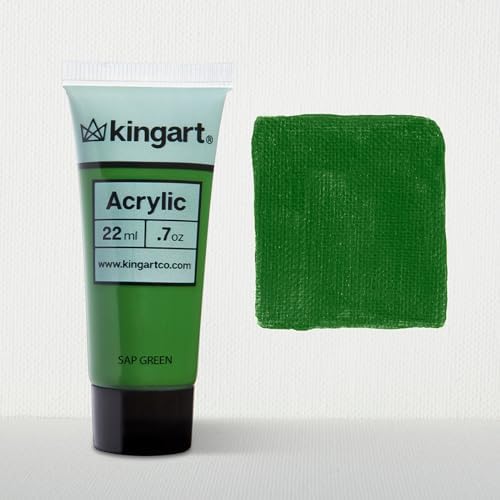 KINGART 500-134 PRO Artist Quality SAP GREEN Acrylic Paint, 22ml (0.74oz) Tubes, 3 Pack - Set (66ml Total), Sap Green Kingart