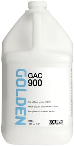 GAC 900 by GOLDEN, 128 oz Jar, Professional Fluid Mediums, Heat-Set Fabric Painting Acrylic Medium, for Wearable Fabrics GOLDEN