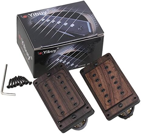 Yibuy 50/52mm Rose Wood Electric Guitar Humbucker Pickups & Black Screws & Wrench Set of 2 Yibuy