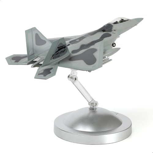 1/100 F-22 Raptor Jet Fighter Model Stealth Combat Airplane Air Force Aircraft Alloy Metal Diecast Model Wing F22 Diecast Plane Model with Display Stand Collection Gift for Adult (AF91001) Nuotie