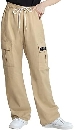 SANGTREE Girl's Womens Cargo Pants High Waisted Adjustable Wide Leg Pants Sangtree