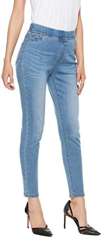 Women's Totally Shaping Pull-on Skinny Jeans with Tummy Control iChosy