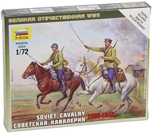 Zvezda Models 1/72 Soviet Cavalry WWII Snap Kit New Tooling Zvezda