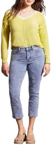 Tribal Women's Audrey Emroidered Straight Crop Jeans Tribal