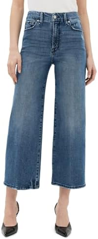 Good American Women's Good Waist Palazzo Crop Jeans Good American