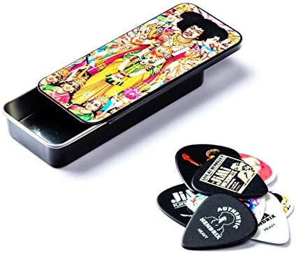 Набор медиаторов Dunlop Jimi Hendrix Pick Tin Axis Bold As Love, коллекция 'Bold As Love', 12 классических целлулоидных медиаторов Dunlop