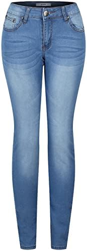 2LUV Women's Stretchy 5 Pocket Skinny Light Denim Jeans Light Blue 1 2LUV