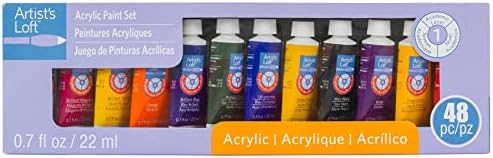 48 Assorted Acrylic Paint Tube Set by Artist's Loft - Academic Level Paint For Drawing, Painting, Art & Crafts Supplies - 1 Pack Artist's Loft