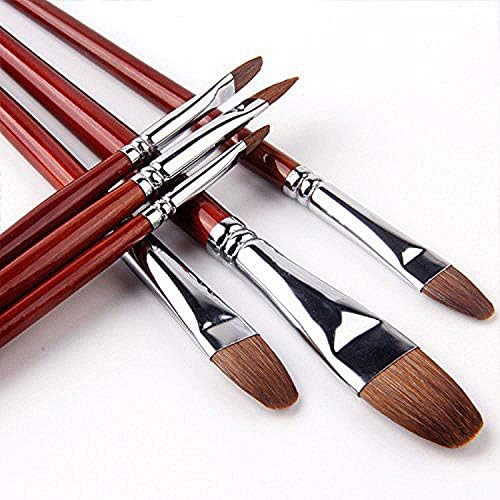 Golden Maple Artist Paint Brushes Red Sable Long Handle, Filbert Paint Brush Set for Acrylic, Gouache and Watercolor Painting Offering Excellent Paint Holding and Easy Flow of Paint Golden maple