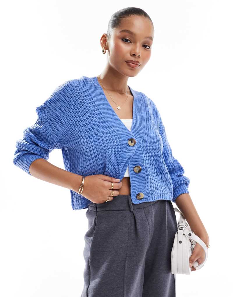 ONLY knit cardigan in bright blue Only