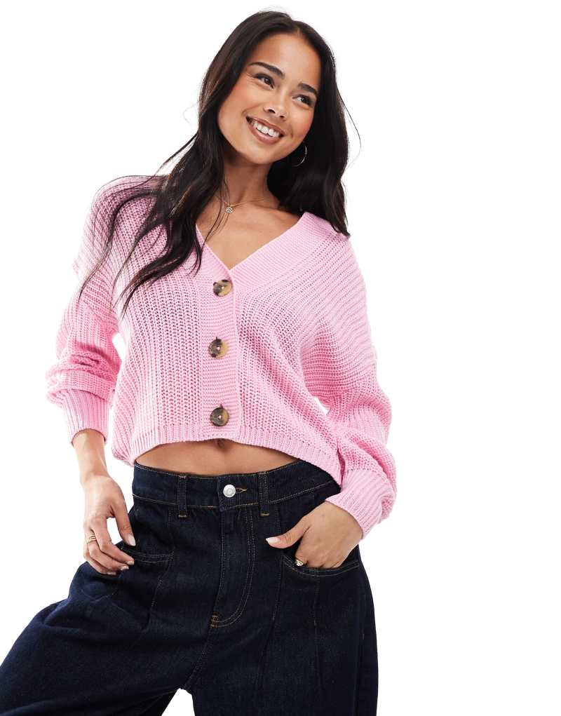 ONLY knitted cardigan in pink Only