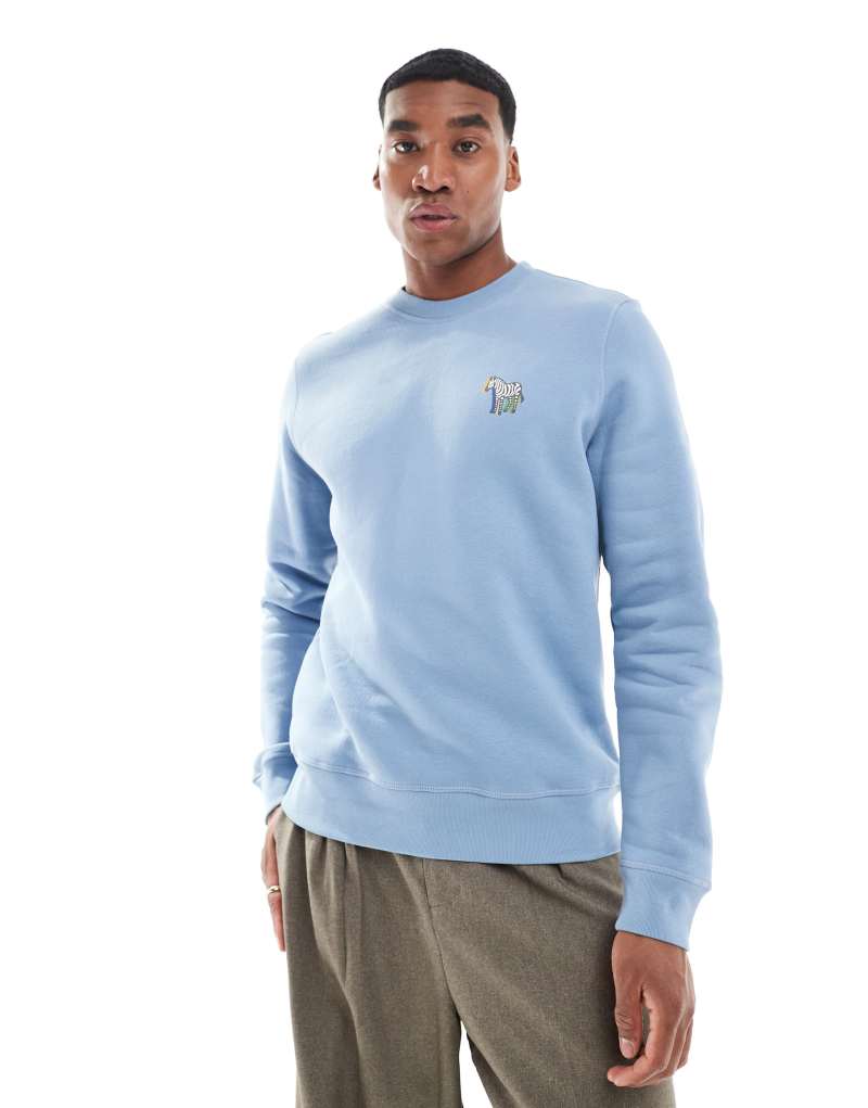 PS Paul Smith zebra logo sweatshirt in light blue PS Paul Smith