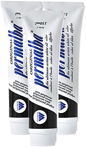 Permalba White Professional Artists' Oil Paint - 150ml Tube - White - [ 3-Pack ] Martin