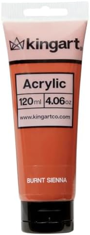 KINGART 503-103 PRO Artist Quality BURNT SIENNA Acrylic Paint, 120ml (4.06oz) Single Tube, Highly Pigmented, Burnt Sienna Kingart