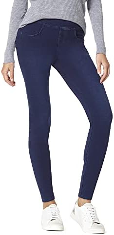 HUE Women's Super Soft Stretch High Rise Denim Leggings, No Side Seams Hue