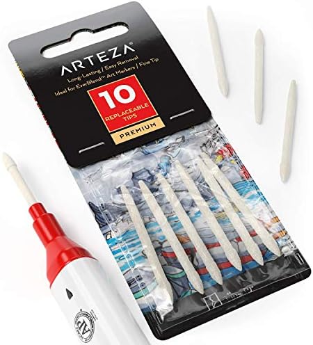 ARTEZA Marker Tips, Pack of 10, Fine Replacement Nibs for EverBlend Markers, Art Supplies for Drawing, Sketching, and Shading ARTEZA