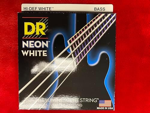 DR Strings, 4 Bass Guitar Strings, Neon White (NWB-40) DR Strings