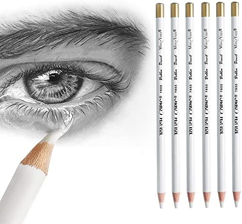 Eraser Pencils Set for Artists, Wooden Sketch Eraser Pen for Charcoal Drawings, Professional Highlight Painting Eraser for Sketching, Revise Erasing Details for Students Limner Leuapl