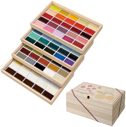 Kuretake GANSAI TAMBI Watercolor Paint Set 12 Colors Set - Nuance Color, Professional-Quality, for Artists, Beginners, kids, Non-Toxic, Made in Japan Kuretake