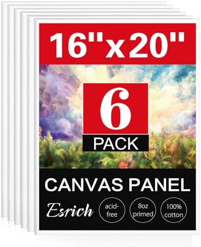 ESRICH Canvas Boards for Painting, 2 Pack Canvases for Painting 11x14 Cotton Primed Acid Free Blank Canvas Panels for Oil Paint, Watercolor, Acrylic Paint, Gouache and Tempera. ESRICH