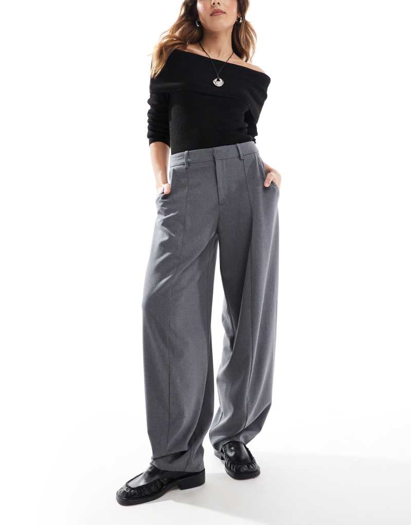 Stradivarius STR balloon tailored pants in gray  Stradivarius