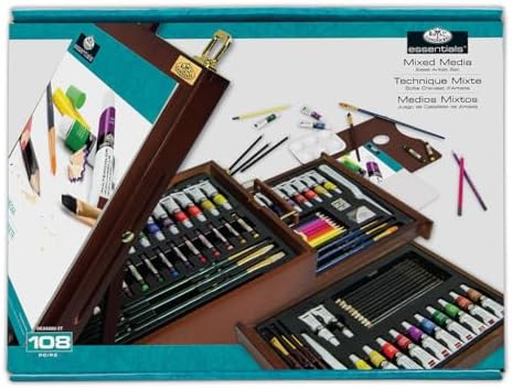 Royal & Langnickel R&L 102-Piece Mixed Media Dark Easel Set Royal & Langnickel